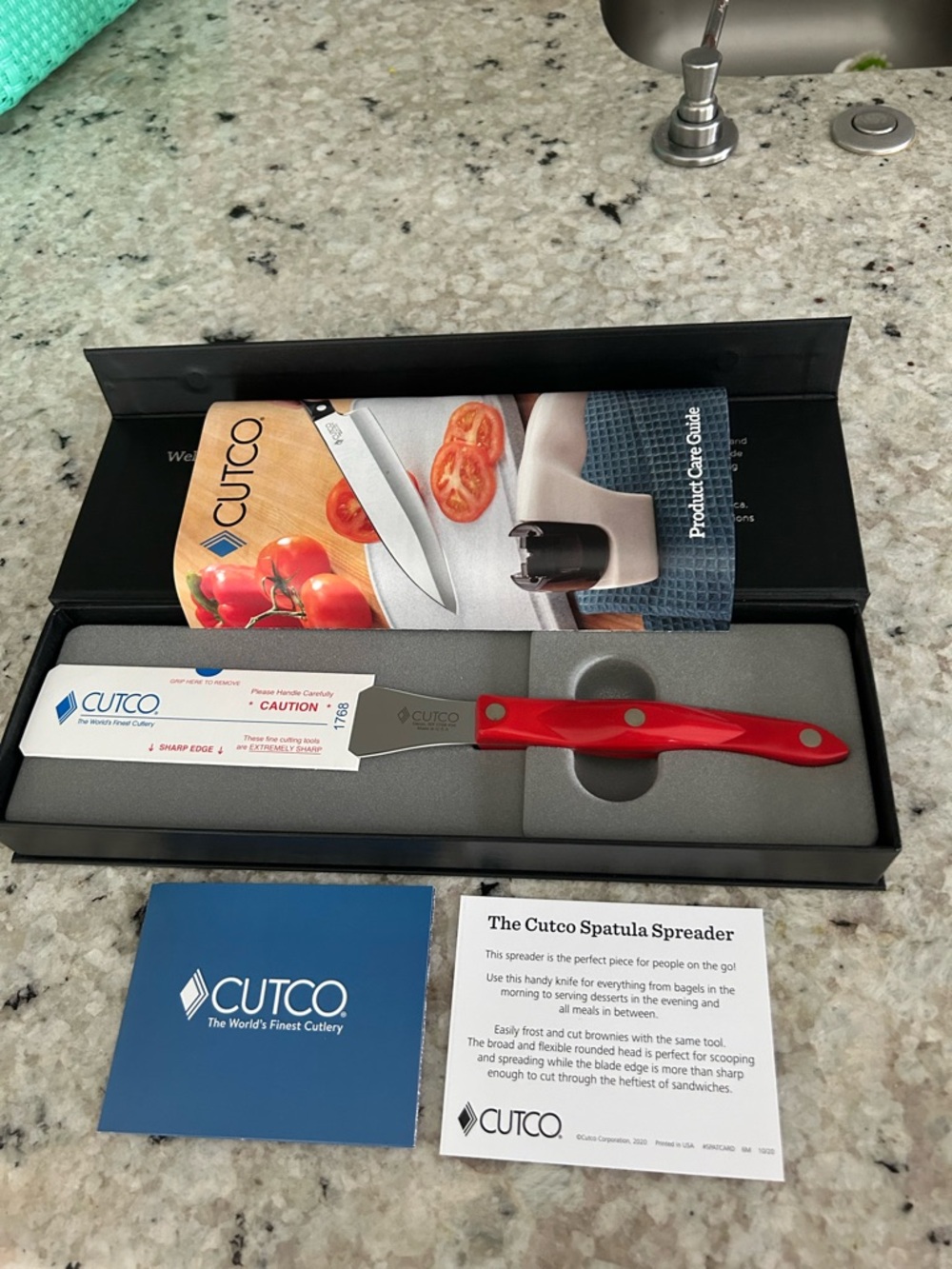 Cutco Red Spatula Spreader with Silver Blade